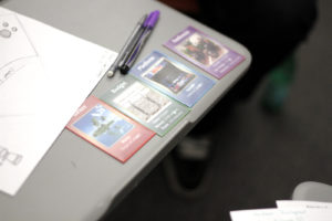 Design Jam cards are used to assign each team with the factors that drive their design decisions.