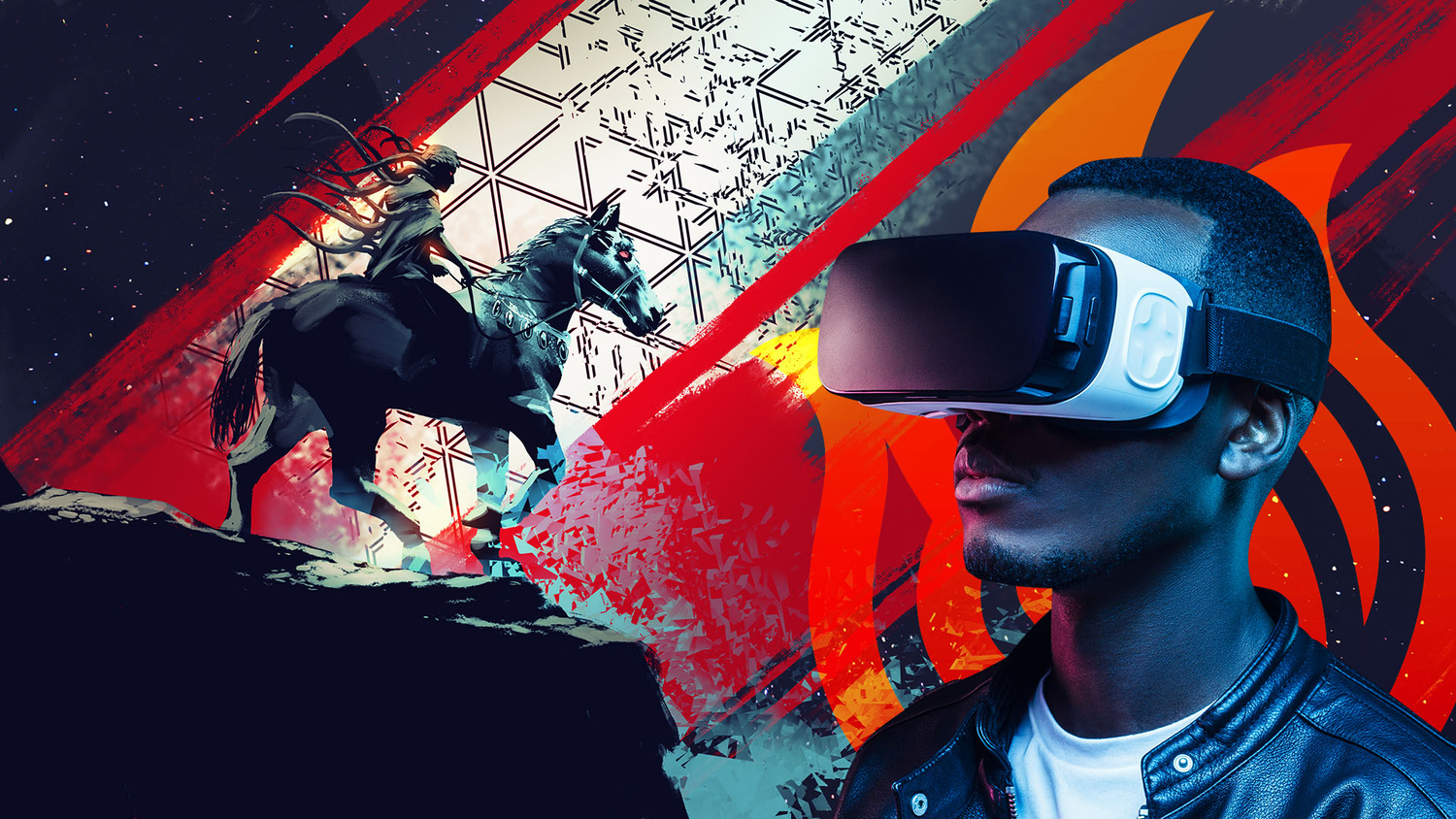 Male wearing a VR headset for the blog on 2025 Trending Digital Art Styles.