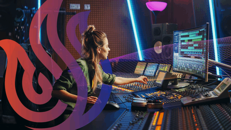Student practicing audio engineering skills on professional equipment for the blog How to Become an Audio Engineer